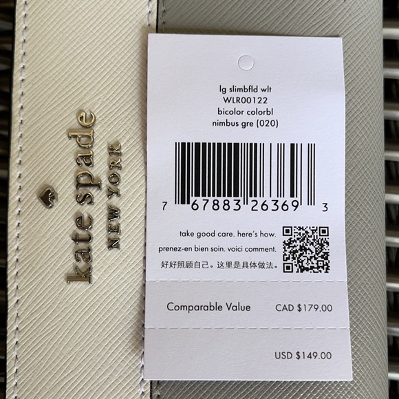 Kate Spade Staci Colorblock Large Slim Bifold Wallet - Picture 16 of 16